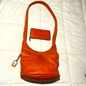 Ugg Australia Orange Classic Purse AND Wallet Crossbody Messenger Pebble Leather